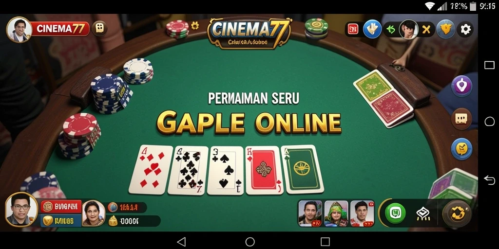 Tangkap layar gameplay seru permainan Gaple di CINEMA77.