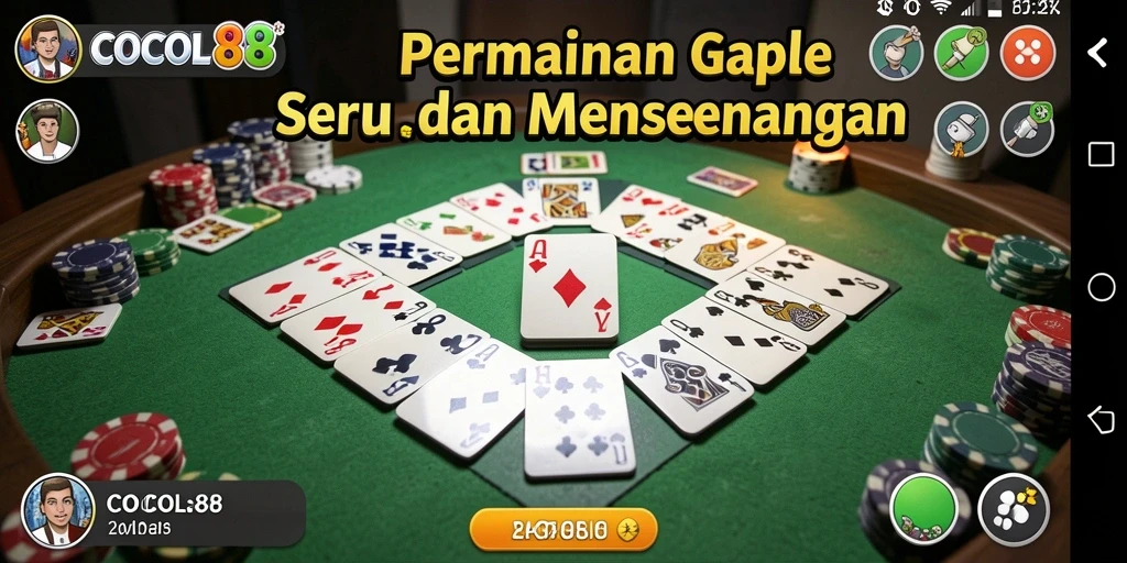 Tampilan gameplay Gaple yang menarik dan interaktif di COCOL88.