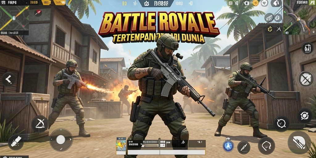 Gameplay FBRP88 menampilkan aksi seru dalam pertarungan Battle Royale.