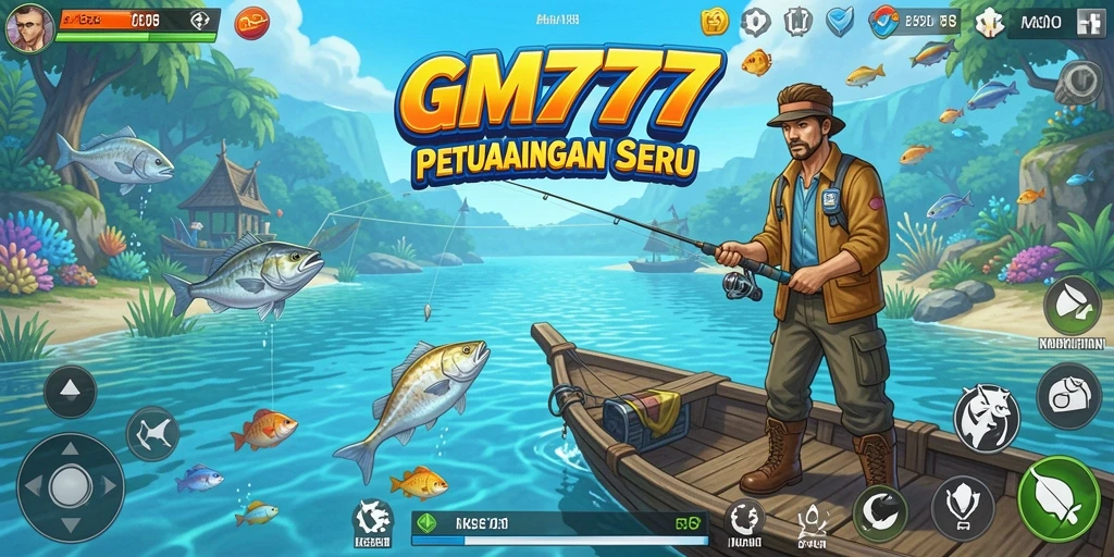 Screenshot gameplay GM777 menunjukkan keseruan memancing yang mendalam.