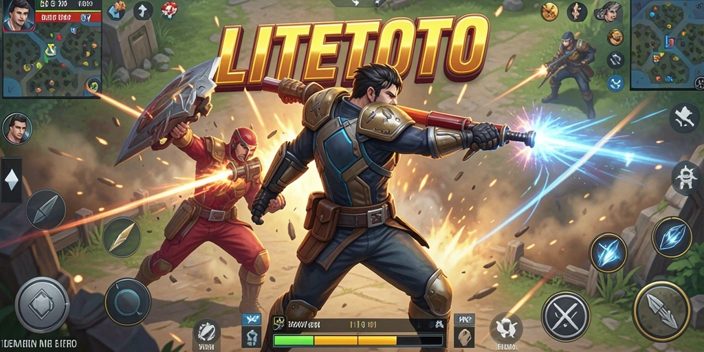 Screenshot gameplay intens dalam LITETOTO menunjukkan pertempuran yang menantang.