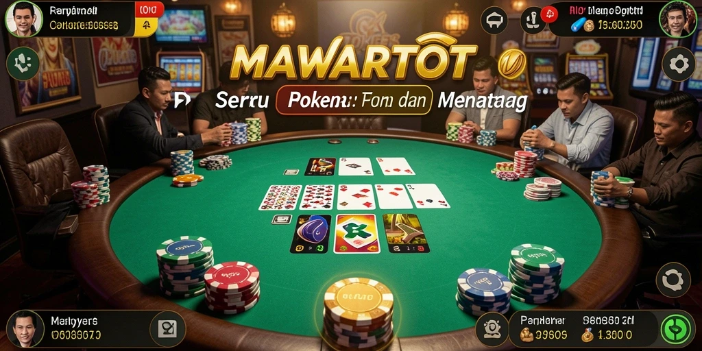 Tampilan gameplay seru dari MAWARTOTO dengan suasana poker yang nyata.