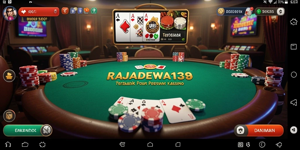 Screenshot utama RAJADEWA138 menampilkan suasana permainan Poker yang penuh aksi.