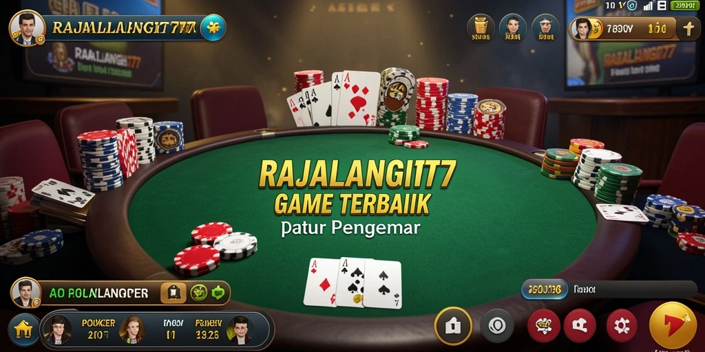 Gameplay mendebarkan dari RAJALANGIT77 saat bermain Poker.